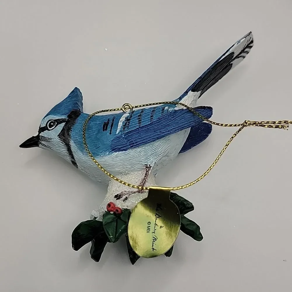 Danbury Mint Christmas Ornament Songbird Collection Blue Jay Collectible